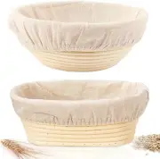 Sourdough Bread Baking Supplies, 2 Pack Banneton Bread Proofing Basket 10 inc...