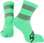 [X AUTOHAUX] Cycling Socks Anti-Friction m Outdoor Bike Socks Dark Green,Grey Unsex 1 Pair Color Matching Reflective
