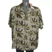 NWT Columbia XCO Palm Tree Print Fenton Island Camp Silk Shirt Mens XXL