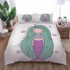 Smiling Mermaid 3D Print Duvet Quilt Doona Covers Pillow Case Bedding Sets