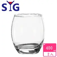 在飛比找momo購物網優惠-【SYG 台玻】玻璃圓弧水杯威士忌杯400cc(二入組)