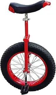 20 Inch Unisex Unicycle for Kids/Adults, Heavy Duty Thick Wheel, Steel Frame and Alloy Rim, Skid Proof, Height Adjustable Durable TDF