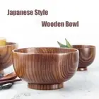 Children Soup Salad Noodles Wooden Bowl Rice Bowls Natural Wood Japanese Style