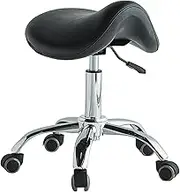 Saddle Stool,Heavy Duty Saddle Chair,Ergonomic Stool with Wheels,Adjustable Height and Loading Capacity 165ibs for Home Office Salon Shop