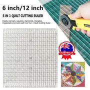 Fabric Cutter Stencil Cutting Ruler Sewing Ruler Template 5 In 1 Patchwork AU