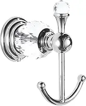Tuperoymse Crystal Towel Hook, Silver Robe Hooks, Bathroom Hand Towel Wall Hanger for Clothes Closet Wall Mounted Kitchen