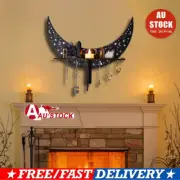 Bohemian Black Crystal Display Storage Shelf Holder Art Candlestick Adornment JC