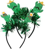 Pcs Cactus Headband Couples Hair Decor High Elasticity for Sizes for Parties Green Unique Design