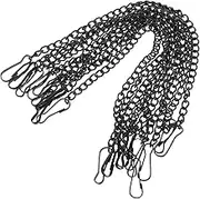 10pcs Tag Chain Hanging Planter Chain Hooks Billboards Chain Billboards Hangers Billboard Hanger Hangers for Billboards Chain with Hook Ornaments Hangers Plant Chain Iron Black