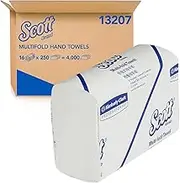 Scott Multifold Hand Towels (13207), Folded White Paper Towels, 16 Packs / Case, 250 Hand Towels / Pack (4,000 Towels)