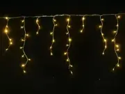 480 LED 14.5M Warm White Solar Snowing Icicle Christmas Lights With 8 Functions