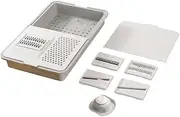 B Baosity 3 in 1 Vegetable Slicer Drain Basket Ginger Grater Practical Stainless Steel Kitchen Gadget for Carrot Potatoes Draining