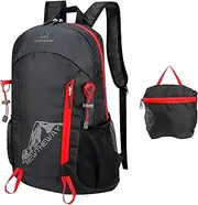 Rstigiker 20L Ultra Lightweight Backpack Foldable Backpack Portable Hiking Waterproof Foldable Rucksack Multi-functional Casual Camping Packable Daypack Outdoor Mountaineering Hiking Daypack (Black)