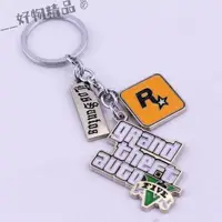 在飛比找蝦皮購物優惠-GTA5游戲周邊掛件書包鑰匙扣俠道列獵飛車手金屬鑰匙扣鏈圈R