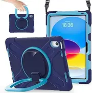 Tablet Case Cover Case Compatible with iPad 11th Gen A16 11 Inch 2025,Heavy Duty TPU Shockproof Kids Case,360 Degree Rotating Multi-Function Grip Bracket+Shoulder Strap Rugged Cover Case for Tablet(Na