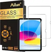 Ailun Screen Protector for iPad 11th A16 2025 [11 Inch] / 10th Generation 2022 [10.9 Inch], Tempered Glass [Face ID & Apple Pencil Compatible] Ultra Sensitive Case Friendly [2 Pack]