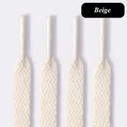 1Pair Flat Shoelaces for Sneakers Fabric Shoe laces White Black Shoe lace Boot Laces for Shoes Classic Soft Shoestrings beige 120cm