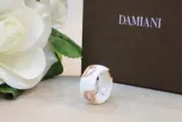 在飛比找Yahoo!奇摩拍賣優惠-DAMIANI 白陶瓷玫瑰金真鑽寬版戒指