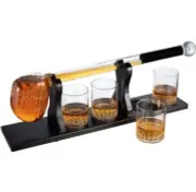Golf Club Whiskey Decanter & 4 Liquor Glasses - Whisky Decanter & Glass Set NIB