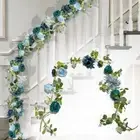 Blue Lifelike Eucalyptus Leaves DIY Plant Wall Wall Hanging Garland Gift