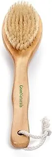 GranNaturals Dry Brushing Body Brush for Lymphatic Drainage + Cellulite Scrubber- Natural Bristle Skin Exfoliator for Body, Back, Legs, and Foot - Exfoliating Body Scrub for Ingrown Hair Bumps