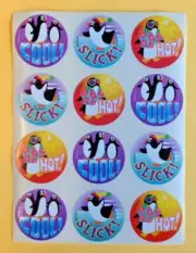 Vintage TREND Scratch & Sniff Stinky Sticker Sheet~PENQUINS~Scented COOL~HOT~90s