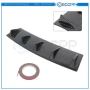 23" Rear Lower Bumper Diffuser Fin Spoiler Lip Glossy Carbon Fiber Black