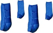 Amagogo 4X Horse Boots Leg Protection Tendon Protector Multifunction Reusable Portable Guard Leg Wraps for Jumping Riding Training, Blue