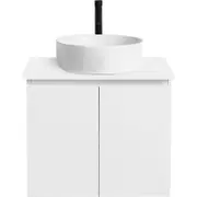 CIBO 600mm Nordic White Wall Hung Bathroom Vanity With White Countertop Basin