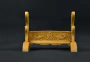 Wood Japanese Samurai Sword Stand Holder Katana Tanto Rack Fish Carved 2 Tier
