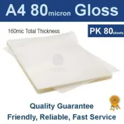 A4 Laminating Pouches 80 micron Gloss (PK 80)