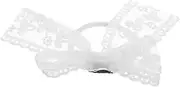 PAMINGONO Lace Bow Hair Scrunchie Soft Elastic Hair Tie for Women and Effortless Styling for Daily Wear Parties and Weddings Reliable Hold Without Slipping