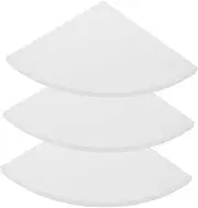 GAROZATION 3pcs Corner Shelf Wall Mounted Rustic Storage Organizer for Kitchen Bathroom Easy Installation Space Saving Design Sleek White Finish