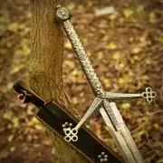 Fully Hand Forged Damascus Viking Sword, Battle Ready Medieval Sword With Sheath