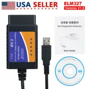 ELM327 USB Diagnostic Tool OBD2 Scanner Code Reader Engine Fault for Seat Saab (for: Saab)