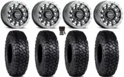 Raceline Squad Bdlk 15" Wheels Bk +38mm 30" Intersect Tires RZR XP 1000 / PRO XP
