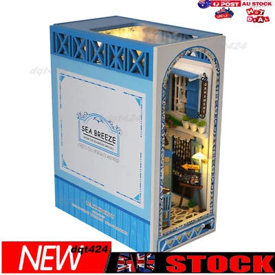 3D Diy Wooden Puzzle House Book Nook Miniature Dollhouse Christmas Decor Gifts⇧
