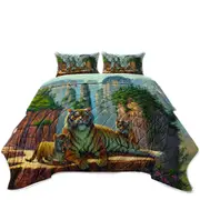 Wildlife Animal Nature Art Zang Tigers Coverlet