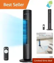 Powerful 30-Inch Tower Fan with Quiet Operation & Remote Control - Modern Design