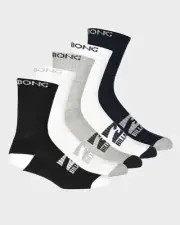 BILLABONG MENS SPORTS SOCKS 5 PACK MULTI COLOUR COTTON BLEND SIZE 11 - 14