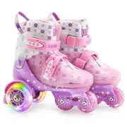 Toddler Roller Skates 4 Adjustable Sizes Fun Illuminating Safety Three-Point ...