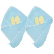 2pcs Hair Drying Towels Hair Towel Wrap for Women for Straight Short Hair Blue