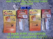 12 CIGARETTE STINK LOADS + 4 FAKE CIGARETTES SMOKING GAG GIFT PRANK JOKE + BONUS