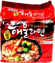 Paldo Instant Noodle with SeaFood Soup 4.23 oz x 5 Packs(Pack of 2)