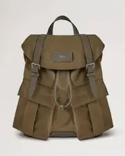 [Mulberry] Heritage Waxed Backpack Dark Moss Waxed Cotton