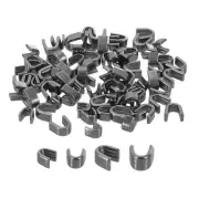 80Pcs Zipper Slider Retainers - #3 #5 U Shape Top Stoppers Replacing, Black