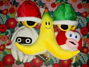 Super Mario Kart Set Of 5 Plush 9"- 12" Red Green Shell Cheep Cheep Brand New