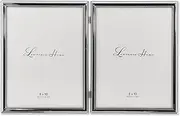 Lawrence Frames 510780D Silver Plated Double Bead Hinged Double Picture Frame, 8 by 10-Inch
