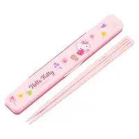 在飛比找momo購物網優惠-【小禮堂】Hello Kitty 環保筷子組 - 花朵款(平
