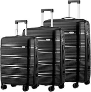 [MAZAM] Luggage Set 3pcs Trolley Luggage Set Black